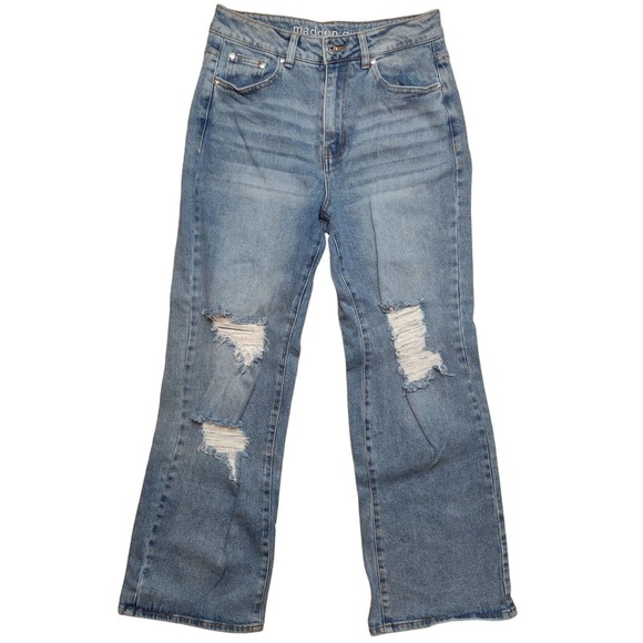 Madden Girl Jeans Madden Girl Highrise 9s Wide Leg Distressed Flare